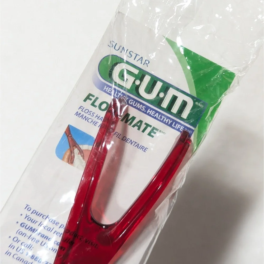 Sunstar GUM Flossmate Handle #845 Red Floss Holder Made In USA Sealed New